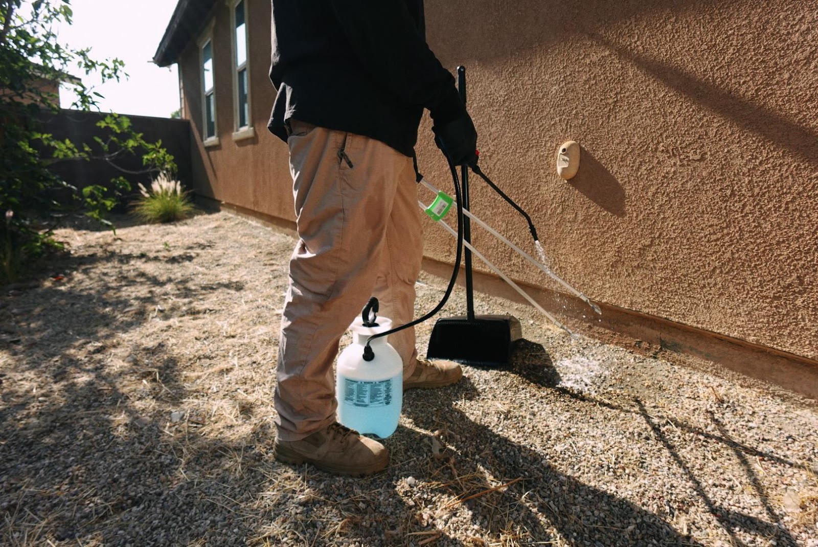Stink Butts owner-operator ready to clean a backyard